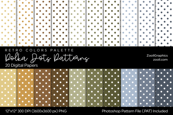 Download Polka Dots Retro Digital Papers - Retro Collection