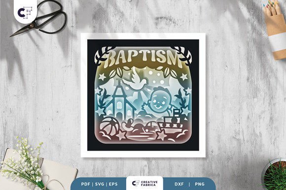 Download Baby Boy Baptism 3D Shadow Box - Baby boy Collection