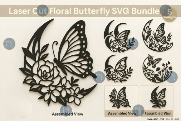 Download Laser Cut Floral Butterfly SVG Bundle - Premium Resources