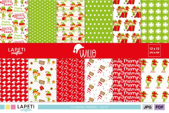Download Christmas Elf Digital Scrapbooking Paper - Scrapbooking paper Collection