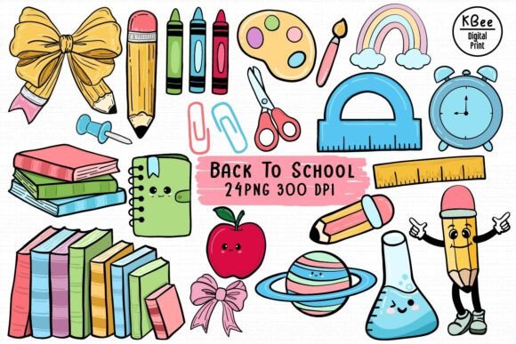 Download Back to School Png, Retro School Clipart - Retro Collection