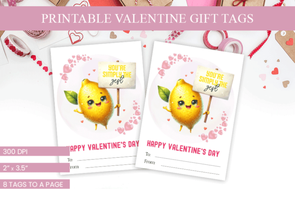 Download Zesty Lemon Valentine's Gift Tags - Premium Resources