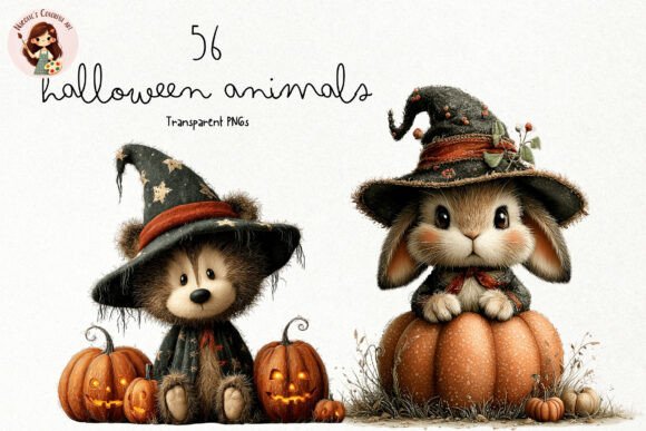 Download Cute Halloween Animals PNG Clipart - Premium Bundle