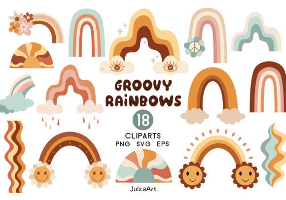 Download Rainbow Clipart, Retro Rainbow Svg Png - Retro Collection