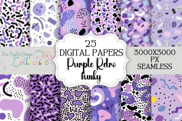 Download Purple Seamless Retro Digital Papers - Retro Collection