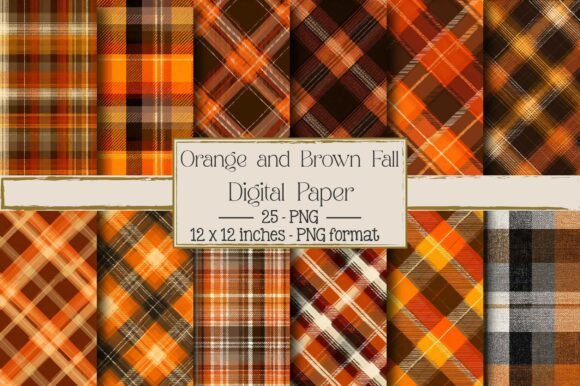 Download Orange and Brown Fall Plaid - Premium Resources