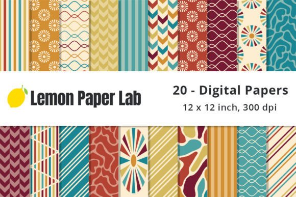 Download Retro Fall Digital Patterns - Retro Collection