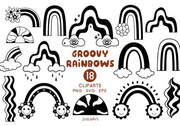 Download Retro Rainbow Clipart, Blaco Rainbow Svg - Retro Collection