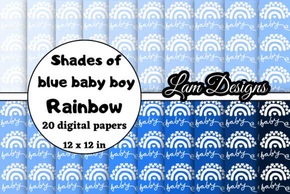 Download Shades of Blue Baby Boy Rainbow Papers - Baby boy Collection