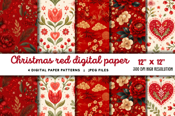 Download Festive Red Scrapbook Paper - Red Collection
