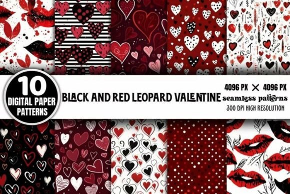 Download Black and Red Leopard Valentine Bundle - Red Collection