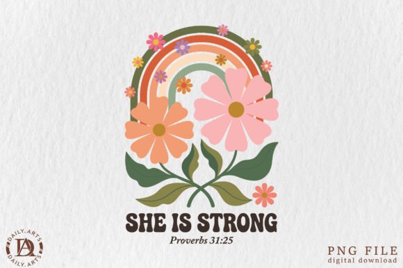 Download Retro Rainbow Floral Christian Png - Retro Collection