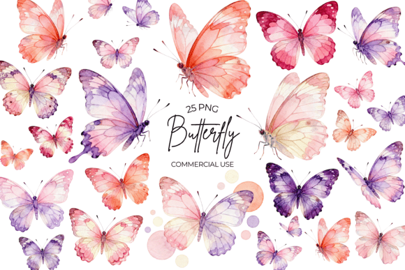 Download Butterfly Watercolor Clipart Floral PNG - Butterfly Collection