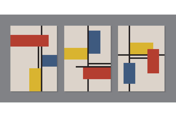 Download Set Brochure Rectangles Pattern Retro - Retro Collection