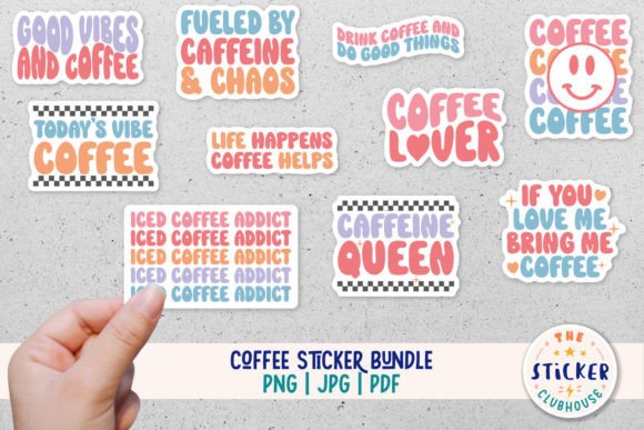 Download Retro Coffee Stickers, Funny Coffee - Retro Collection
