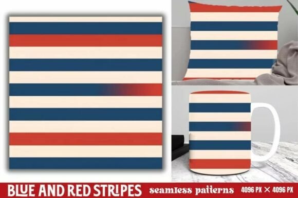 Download Blue and Red Stripes Seamless Pattern - Red Collection