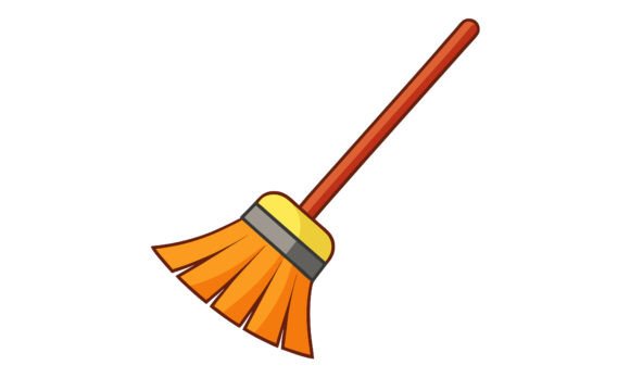 Download Cartoon Style Orange and Brown Broom - Premium Bundle