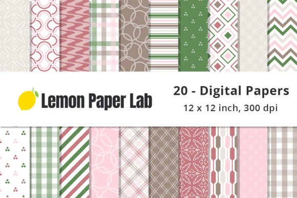 Download Pink, Green, Red and Brown Pattern Paper - Red Collection