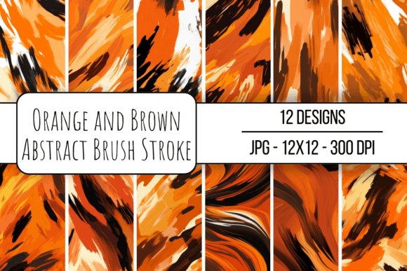 Download Orange and Brown Abstract Brush Stroke - Premium Resources