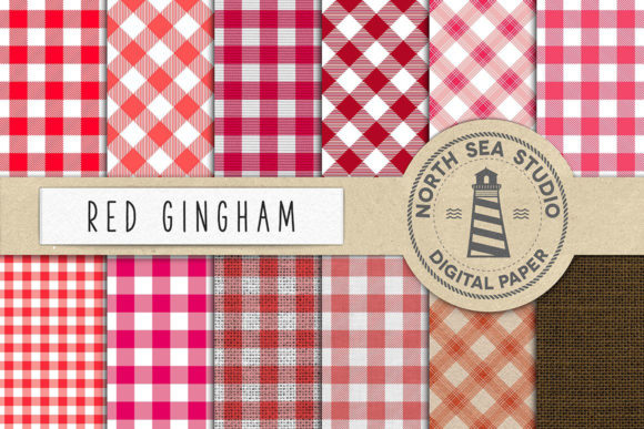 Download Red Gingham Digital Paper - Red Collection