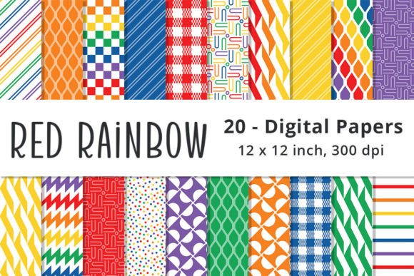 Download Red Rainbow Digital Paper Backgrounds - Red Collection