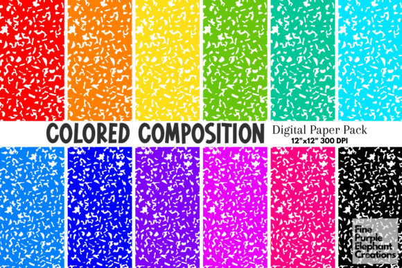 Download Colored Composition Notebook Pattern KDP - Red Collection