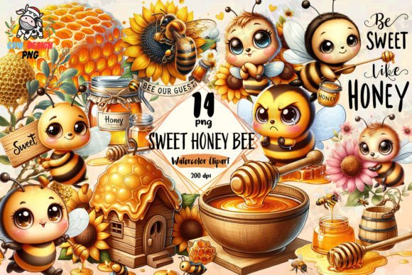 Download Sweet Honey Bee Sublimation Clipart PNG - Sweet honey Collection
