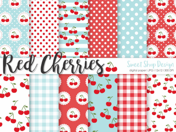 Download Digital Paper Red Cherries - Red Collection