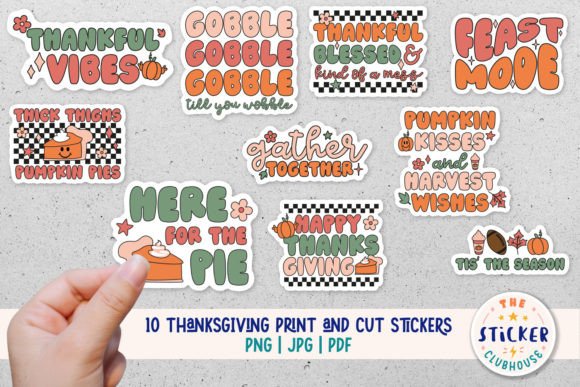 Download Retro Thanksgiving Stickers - Retro Collection