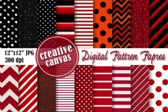 Download Red Stripes &amp; Polka Dot Seamless Pattern - Red Collection