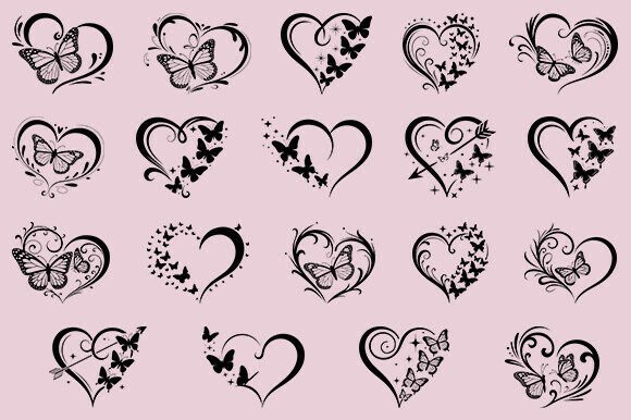Download Heart with Butterfly SVG, Heart SVG,Love - Butterfly Collection