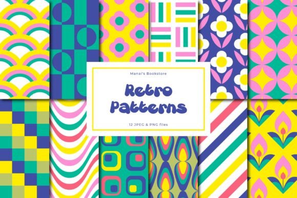 Download 12 Retro Colorful Patterns - Retro Collection