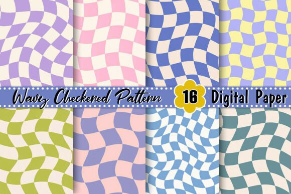 Download Wavy Distorted Checkered Pattern - Red Collection