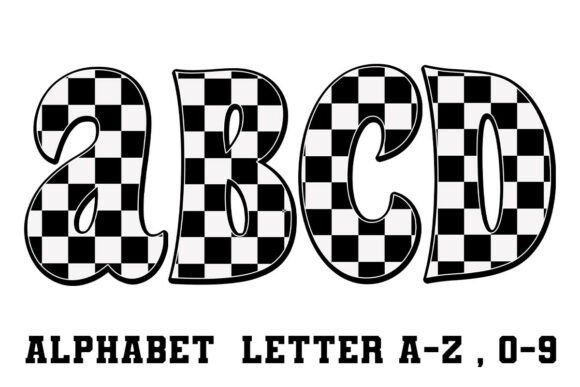 Download Checkered Alphabet Letters Racing Style - Red Collection