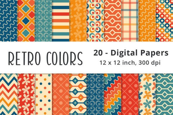 Download Retro Colored Background Design Paper - Red Collection