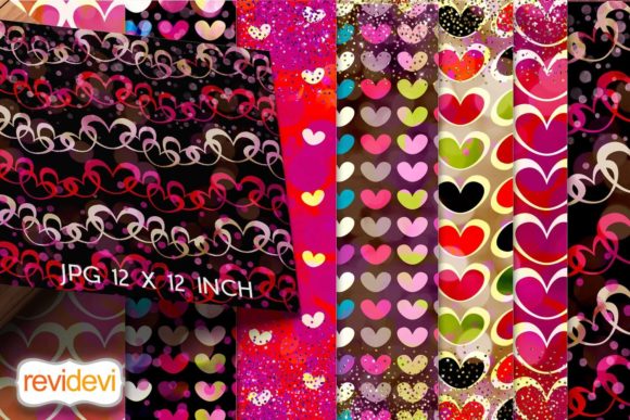 Download Valentine Digital Papers Retro Heart - Retro Collection