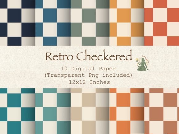 Download Retro Checkered Digital Paper - Red Collection