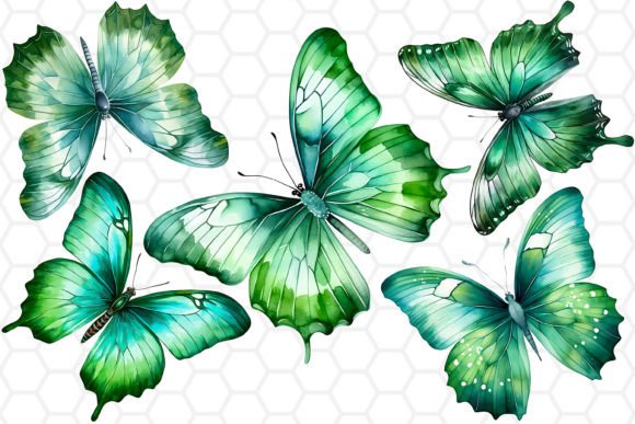 Download Green Watercolor Butterfly Clipart PNG - Butterfly Collection