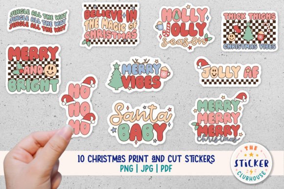 Download Retro Christmas Stickers - Retro Collection
