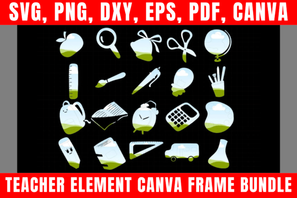 Download Teacher Element Canva Frame Bundle - Element Collection