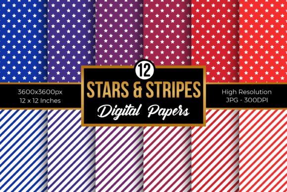 Download Red Blue Stars &amp; Stripes Digital Papers - Red Collection