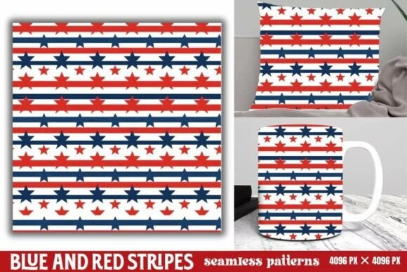 Download Blue and Red Stripes Seamless Pattern - Red Collection