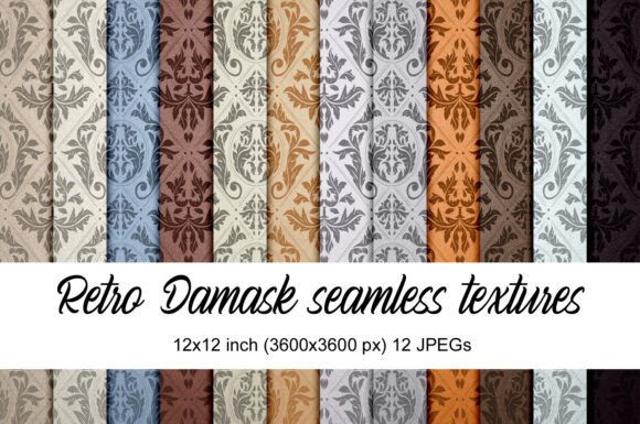 Download Retro Damask Textures - Retro Collection