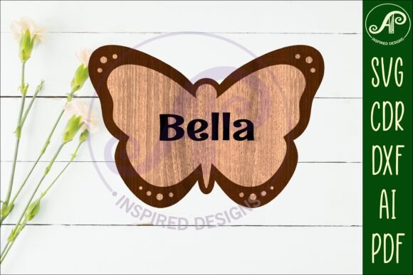 Download Butterfly Outline Design 2 Two Layers - Butterfly Collection
